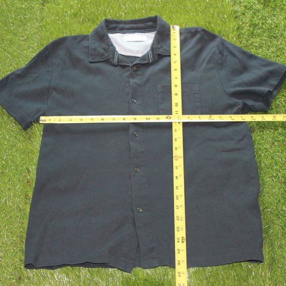 Denim & Flower Men's Navy Button Up Polo Shirt - Size Large - Picture 7 of 11